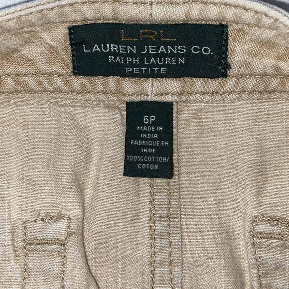 Women’s Vintage Ralph Lauren belted 100% cotton beige mini jean Skirt size 6 - Picture 6 of 13